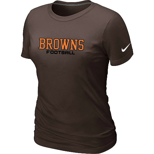  Nike Cleveland Browns Sideline Legend Authentic Font Womens TShirt Brow 2 