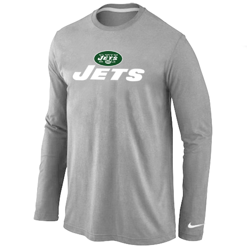 Nike New York Jets Authentic Logo Long Sleeve T-Shirt Grey