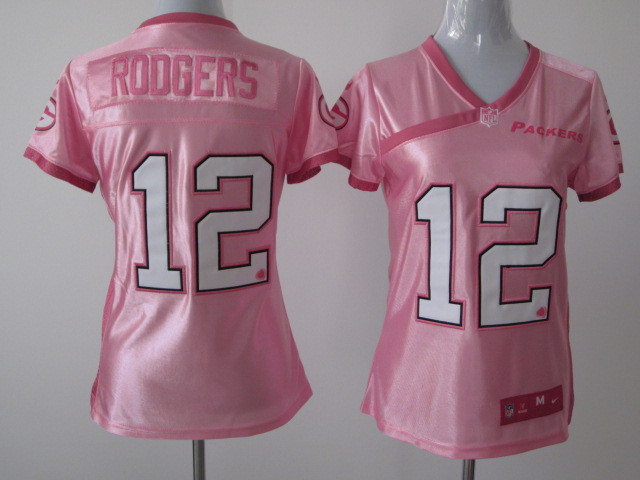 Nike Green Bay Packers #12 Rodgers Pink Women Jersey