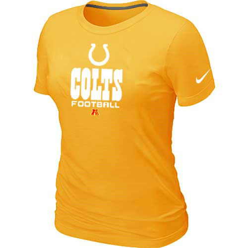  Indianapolis Colts Yellow Womens Critical Victory TShirt 36 