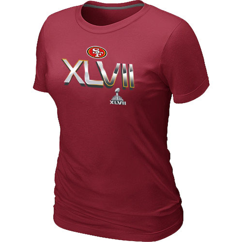  San Francisco 49 ers Super BowlXLVII On Our Way Red Womens TShirt 40 