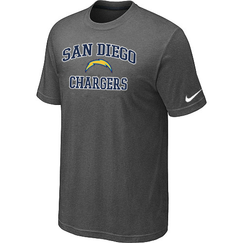  San Diego Chargers Heart& Soul Darkgrey TShirt 82 