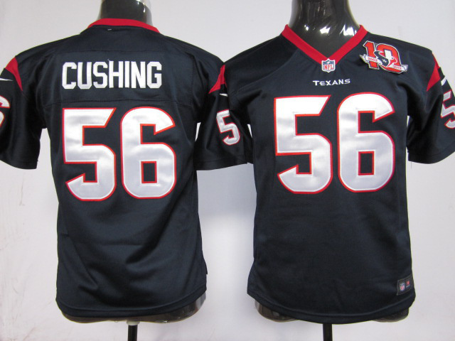 Blue #56 Cushing Nike Houston Texans Youth Jersey 10th Patch