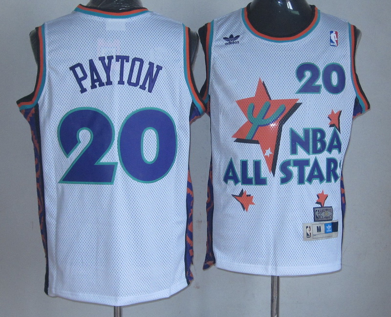 NBA 1995 All Star Seattle SuperSonics #20 Gary Payton White Jersey