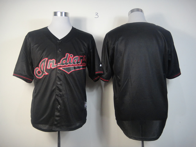 MLB Cleveland Indians blank Black Fashion Jerseys