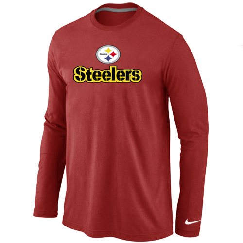Nike Pittsburgh Steelers Authentic Logo Long Sleeve T-Shirt RED
