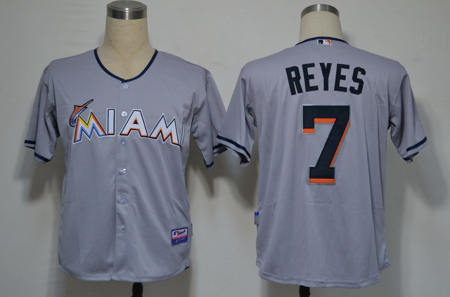 MLB Jerseys Miami Marlins 7 Jose Reyes Grey 2012