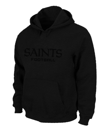 New Orleans Sains Authentic font Pullover Hoodie Black