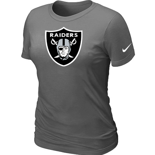  Oakland Raiders D- Grey Womens Logo TShirt 44 