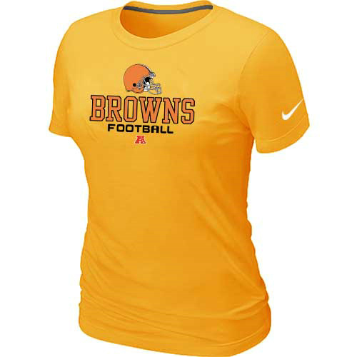  Cleveland Browns Yellow Womens Critical Victory TShirt 36 