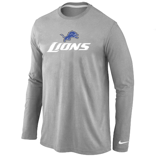 Nike Detroit Lions Authentic Logo Long Sleeve T-Shirt Grey