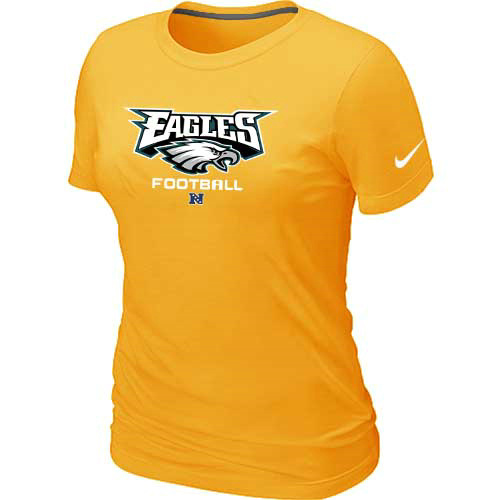  Philadelphia Eagles Yellow Womens Critical Victory TShirt 48 