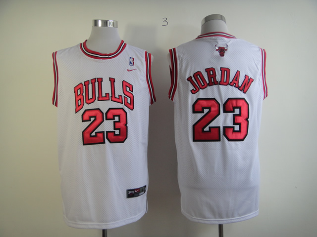 Nike Chicago Bulls #23 Jordan White Color Red Number and Name Jersey