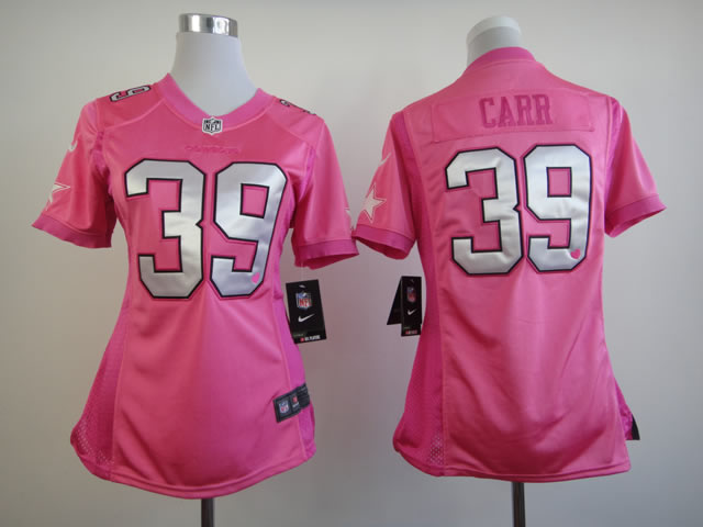 NFL Dallas Cowboys #39 Carr Women Pink Jersey