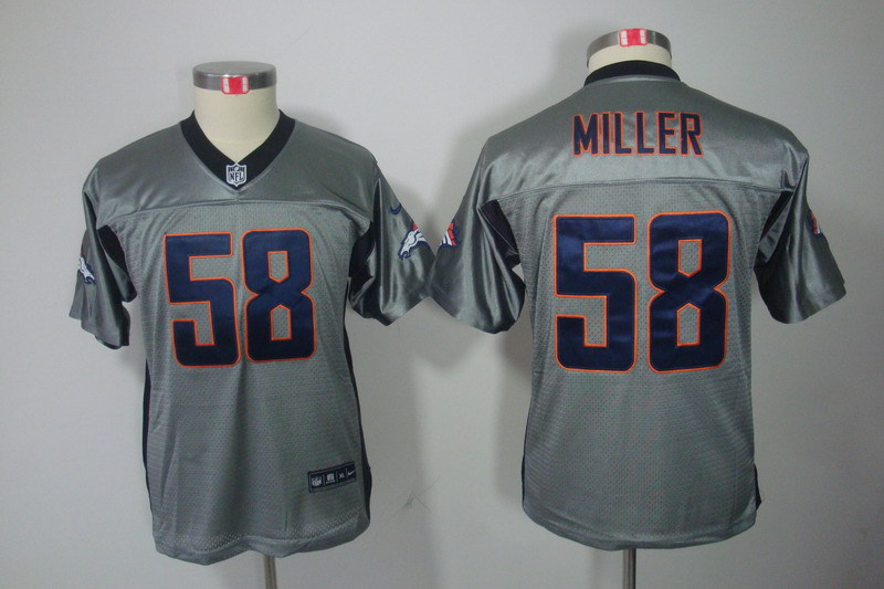 NFL Denver Broncos #58 Miller Youth Grey Lights Out Jersey