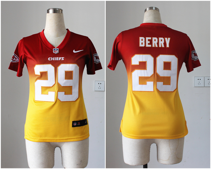 Nike NFL Kansas City Chiefs #29 Berry Fadeaway Drift Fashion Women Jersey