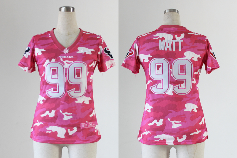 Nike NFL New Houston Texans #99 Watt Women Pink Camo Jersey