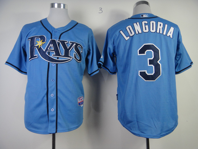 MLB Tampa Bay Rays #3 Longoria Jersey Light Blue