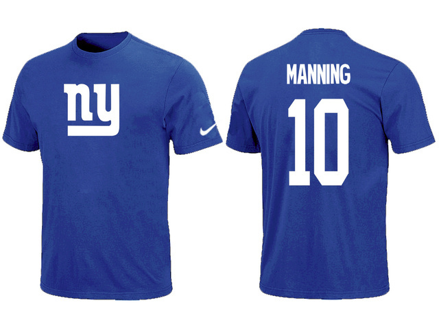  Nike New York Giants Eli Manning Name& Number TShirtB Lue 101 