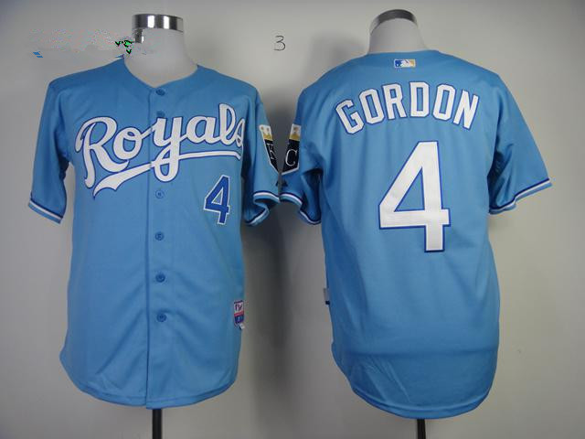 MLB Kansas City Royals #4 Alex Gordon Blue Jersey