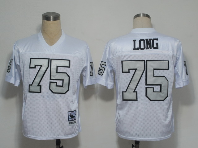 NFL Jerseys Oakland Raiders 75 Howie Long White(Silver Number)