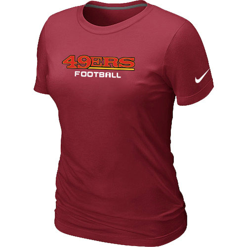  Nike San Francisco 49 ers Sideline Legend Authentic Font Womens TShirt Red 166 