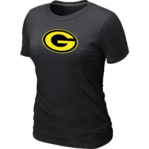  Mens Green Bay Packers Neon Logo Charcoal Womens Black Tshirt 15 