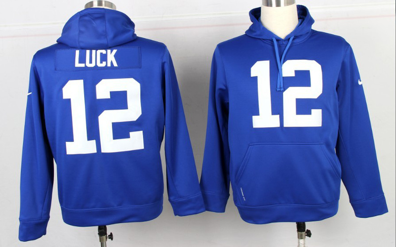 Indianapolis Colts #12 Luck Blue Pullover Hoodie