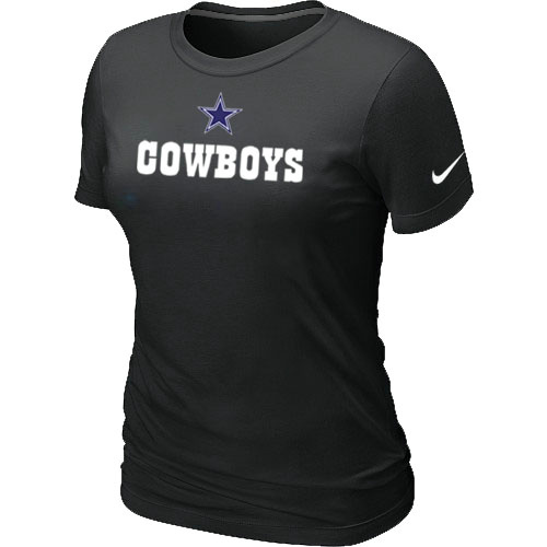  Nike Dallas Cowboys Sideline Legend Authentic Logo Womens TShirt Black 2 