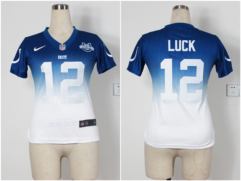 Nike NFL Indianapolis Colts #12 Andrew luck Drift Fashion women Jerseys