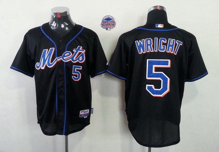 MLB New York Mets #5 Wright Black Jersey