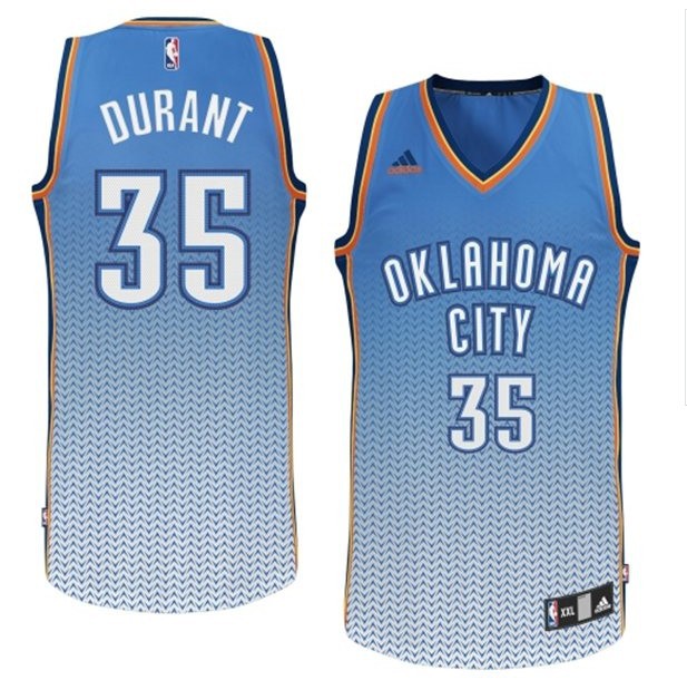 NBA Oklahoma City Thunder #35 Durant Blue Drift Fashion Jersey