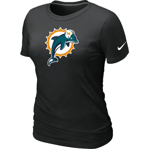  Miami Dolphins Black Womens Logo TShirt 55 