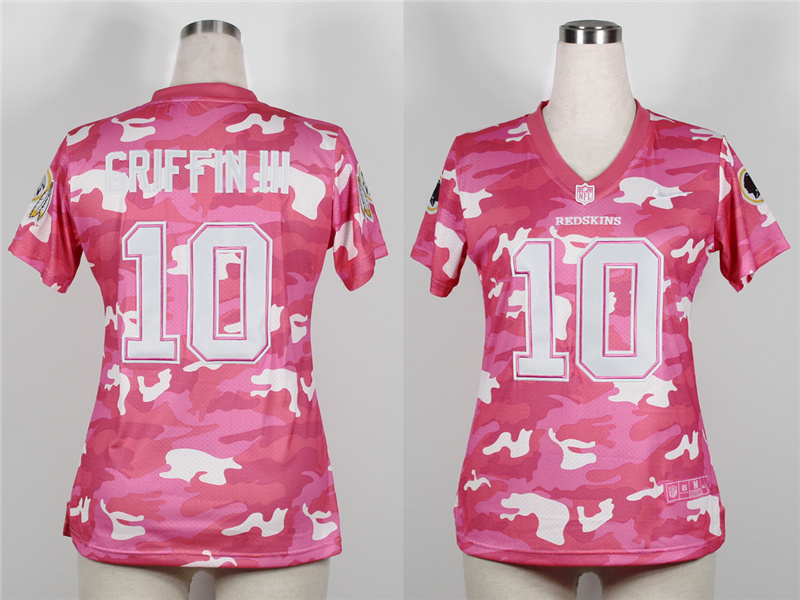Nike NFL Women Washington Redskins #10 Griffin III Pink Camo Jersey