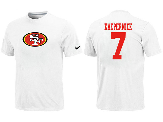 Nike San Francisco 49 ers 7  Kaepernick Name& Number TShirt White 163 