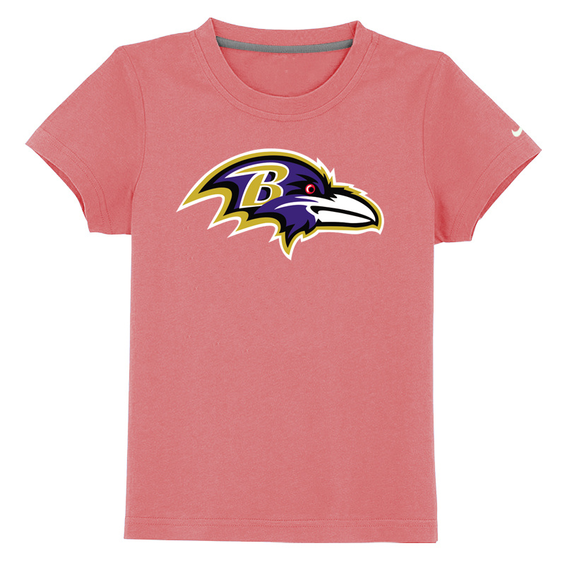 Baltimore Ravens Sideline Legend Authentic Logo Youth T Shirt Pink