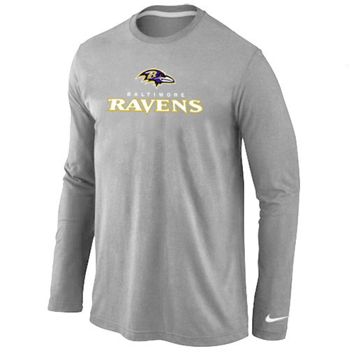 Nike Baltimore Ravens Authentic Logo Long Sleeve T-Shirt  Grey