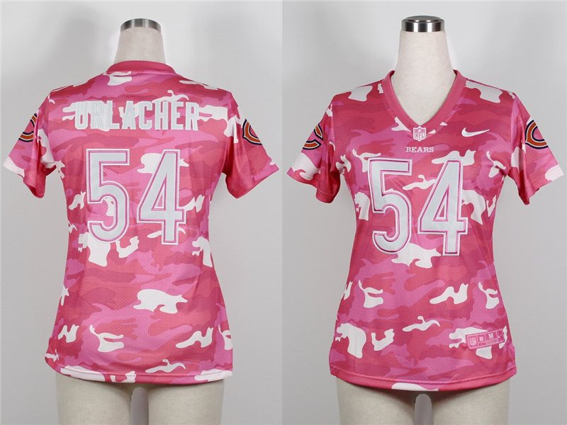 Nike NFL Women Chicago Bears #54 Urlacher Pink Camo Jersey