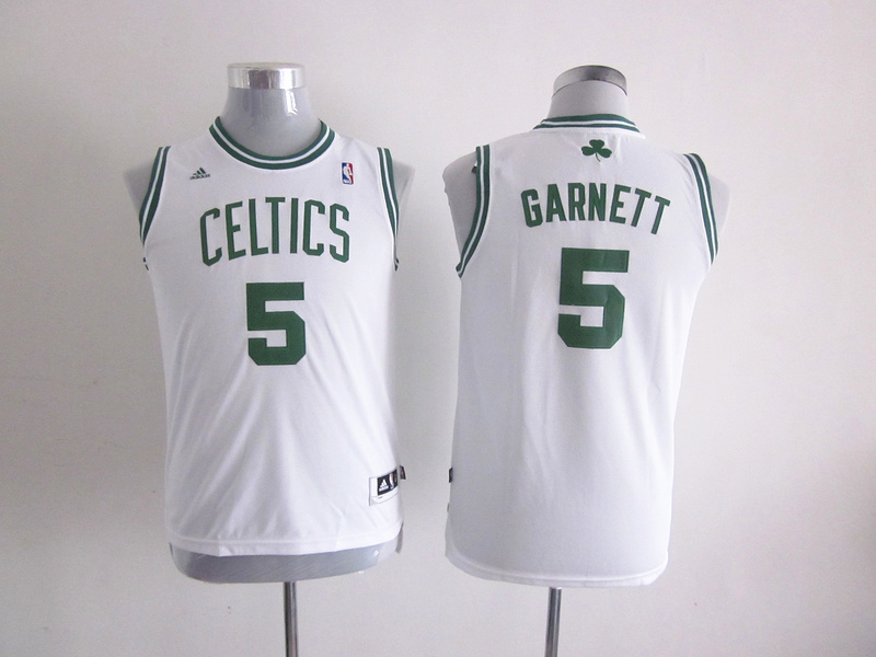 youth nba boston celtics #5 garnett white