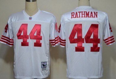 NFL San Francisco 49ers #44 tom rathman White  Throwback Jersey
