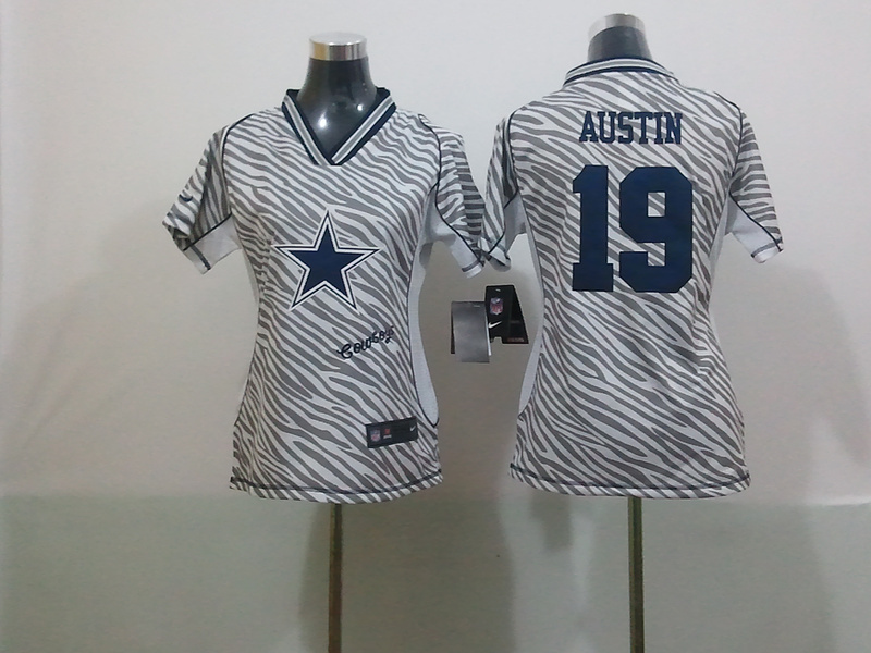 Dallas Cowboys #19 Austin Women Zebra Jersey