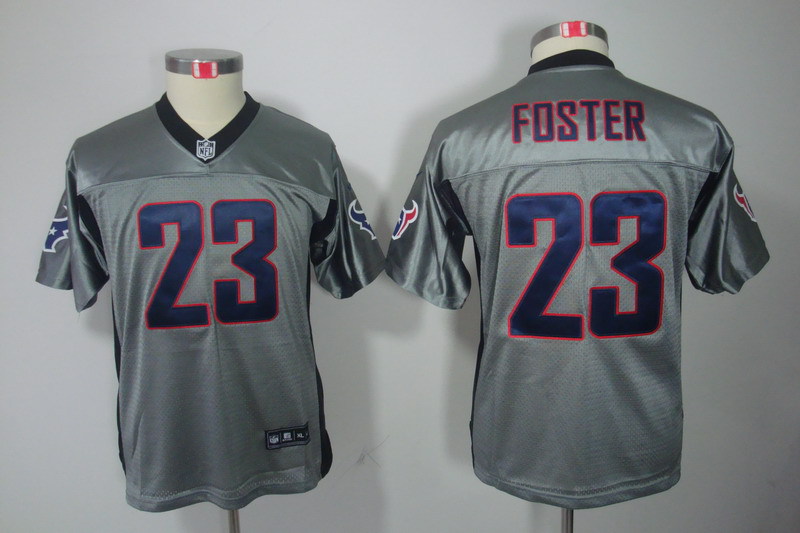 NFL Houston Texans #23 Foster Youth Grey Lights Out Jersey