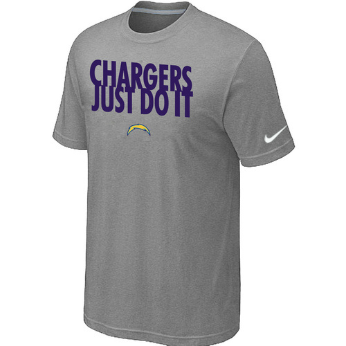 NFL San Diego Charger Just Do It L- Grey TShirt 10 