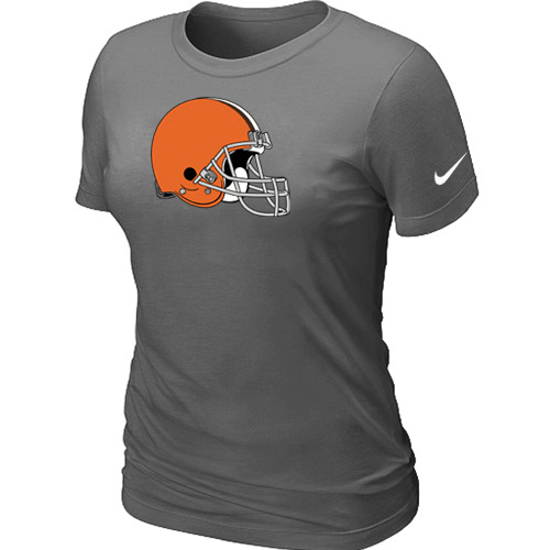  Cleveland Browns D- Grey Womens Logo TShirt 58 