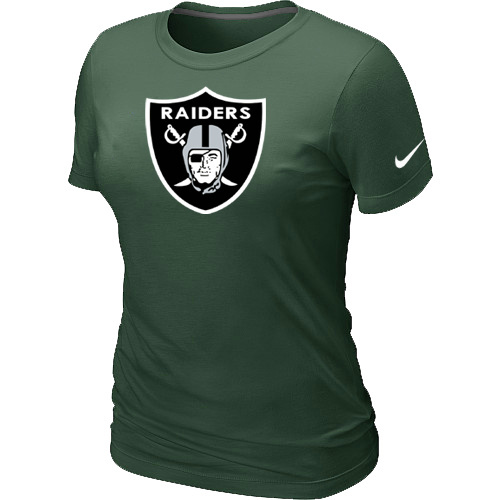  Oakland Raiders D- Green Womens Logo TShirt 45 