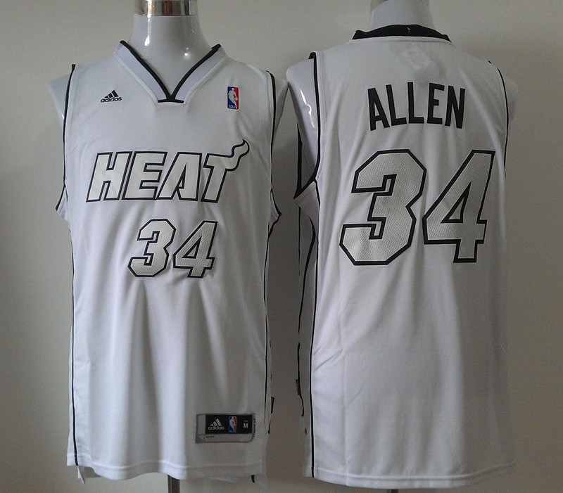 NBA Miami Heat #34 Allen White Color White Number Jersey