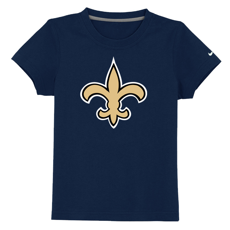New Orleans Saints Authentic Logo Youth T Shirt D-blue