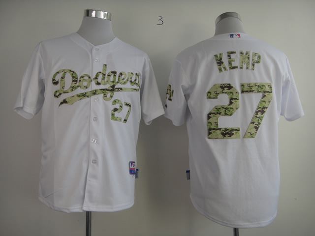 Los Angeles Dodgers Authentic 27 Kemp 2013 USMC Home Cool Base Jersey