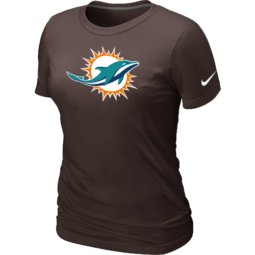 Miami Dolphins Sideline Legend logo womensT-Shirt Brown