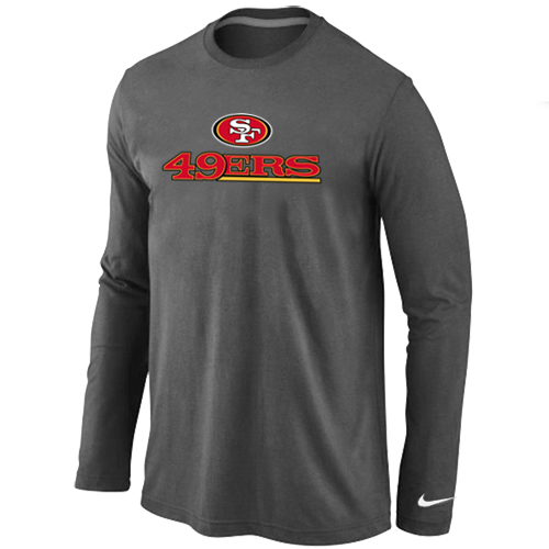 Nike San Francisco 49ers Authentic Logo Long Sleeve T-Shirt D.Grey